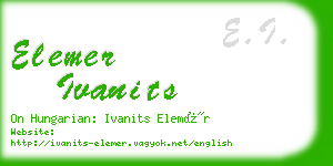 elemer ivanits business card